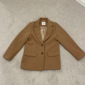 Abercrombie & Fitch Wool-Blend Tailored Topcoat Camel Brown Womens Medium